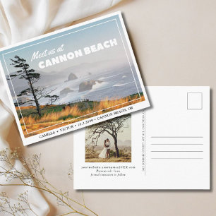 Carte postale de mariage à Cannon Beach pour annon