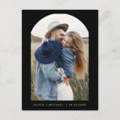 Carte postale de mariage à deux photos noir et bla (Devant)