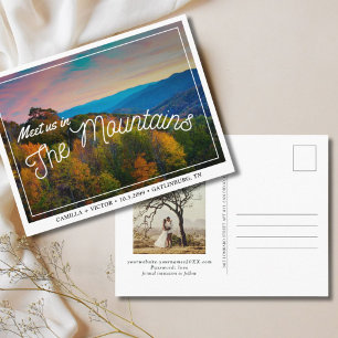 Carte postale de mariage à la montagne Great Smoky