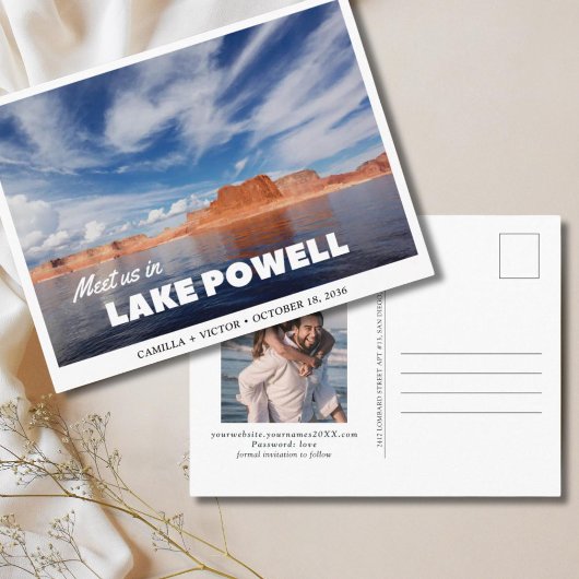 Carte postale de mariage à Lake Powell