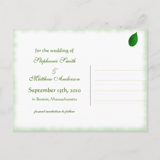 Carte postale de mariage à l'hortensia Blue Moon a (Dos)