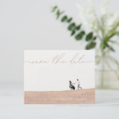 Carte postale de mariage à photo de script moderne (Debout devant)