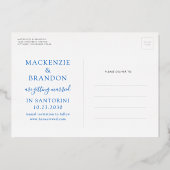 Carte postale de mariage à Santorin Grèce avec dat (Verso)