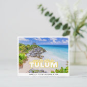 Carte postale de mariage à Tulum, Mexique, pour an (Debout devant)