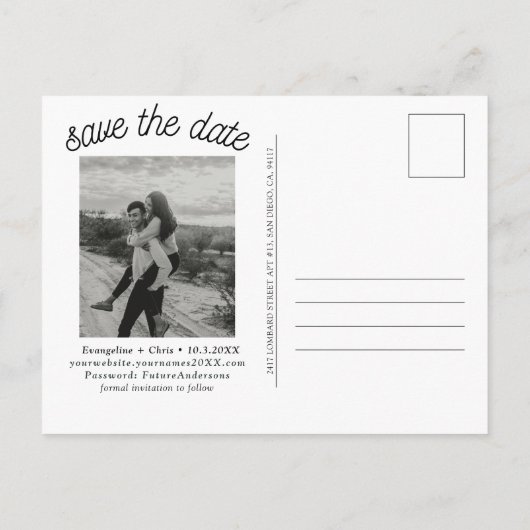 Carte postale de mariage à Yellowstone pour annonc (Dos)