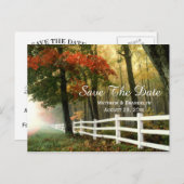 Carte postale de mariage automnal avec date à sauv (Devant / Derrière)