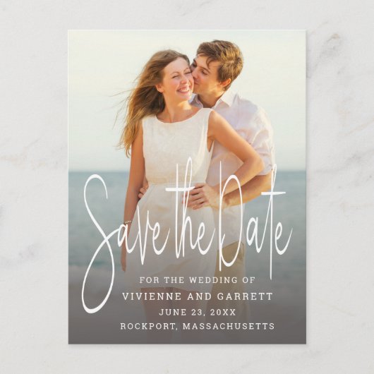 Carte postale de mariage avec photo à sauvegarder  (Devant)