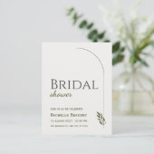 Carte postale de mariage beige noir classique flor (Debout devant)