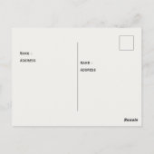 Carte postale de mariage beige noir classique flor (Dos)
