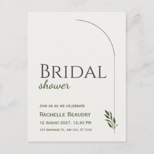 Carte postale de mariage beige noir classique flor