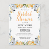 Carte postale de mariage bohème aquarelle florale (Devant)