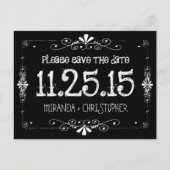 Carte postale de mariage Chalkboard Save the Date (Devant)