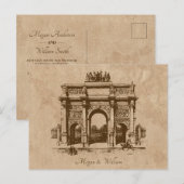 Carte postale de mariage d'architecture historique (Devant / Derrière)
