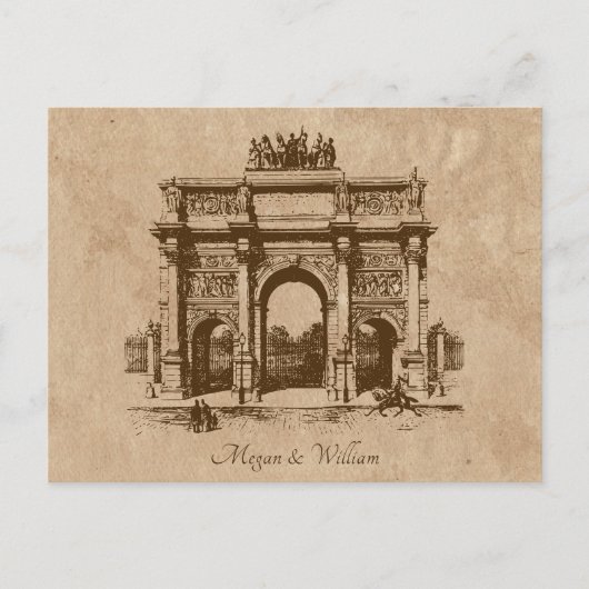 Carte postale de mariage d'architecture historique (Devant)