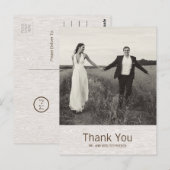 Carte postale de Mariage de bois rustique moderne (Devant / Derrière)