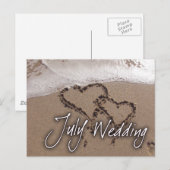 Carte postale de mariage de destination de la plag (Devant / Derrière)