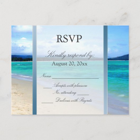 Carte postale de mariage de destination RSVP (Devant)
