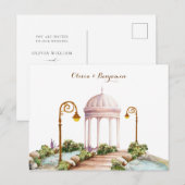 Carte postale de mariage de jardin esthétique (Devant / Derrière)