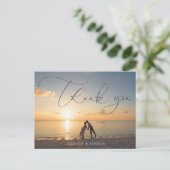 Carte postale de Mariage de Merci de photo de lett (Debout devant)