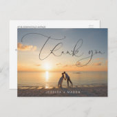 Carte postale de Mariage de Merci de photo de lett (Devant / Derrière)