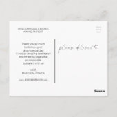 Carte postale de Mariage de Merci de photo de lett (Dos)