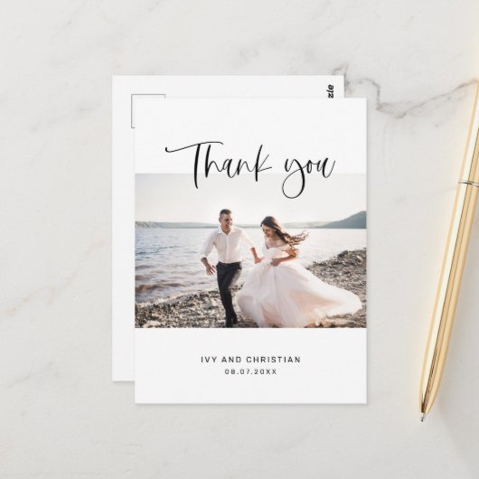 Carte postale de Mariage de Merci doux (Devant/Arrière en situation)