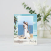 Carte postale de mariage de plage photo moderne re (Debout devant)