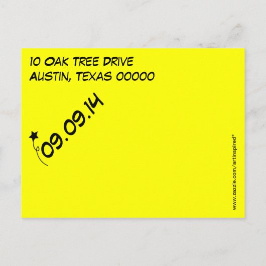 Carte postale de mariage de style rétro bande dess (Dos)