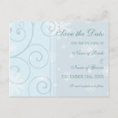Carte postale de mariage d'hiver Light Blue Save t (Devant)
