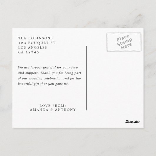 Carte postale de mariage estival sur la plage de c (Dos)