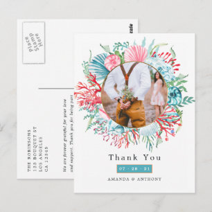 Carte postale de mariage estival sur la plage de c