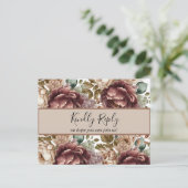 Carte postale de mariage floral aquarelle RSVP Inv (Debout devant)