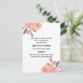 Carte postale de mariage floral reporté (Debout devant)