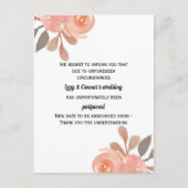 Carte postale de mariage floral reporté (Devant)