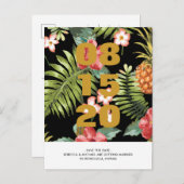 Carte postale de mariage florale tropicale pour an (Devant / Derrière)