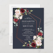 Carte postale de mariage géométrique en cuivre et  (Devant / Derrière)