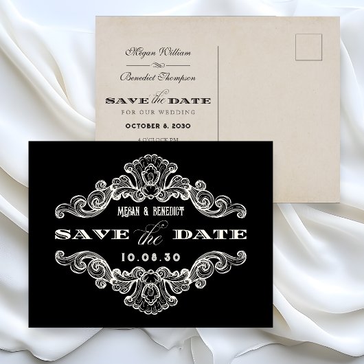 Carte postale de mariage gothique calligraphique v