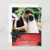 Carte postale de mariage Halloween Red Gothic Merc (Devant / Derrière)