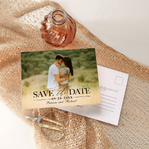 Carte postale de mariage minimaliste pour annoncer