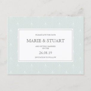 Carte postale de mariage Pastel Green Deco pour an
