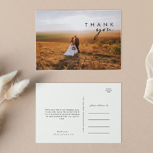 Carte postale de Mariage photo minimaliste moderne