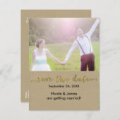 Carte postale de mariage photo rustique SAVE THE D (Devant / Derrière)