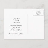 Carte postale de mariage printanier pour annoncer  (Dos)