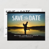 Carte postale de mariage 'Romantic Save the Date' (Devant / Derrière)