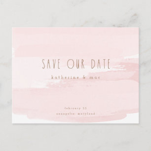 Carte postale de mariage rose Enregistrez notre da