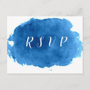 Carte postale de mariage rsvp bleu marine