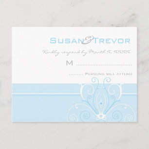 Carte postale de mariage RSVP - Déco moderne