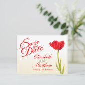 Carte postale de mariage 'save the date' à motif d (Debout devant)