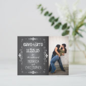 Carte postale de mariage "Save the Date" avec tabl (Debout devant)