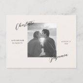 Carte postale de mariage simple photo pour annonce (Devant)